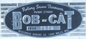 Tag from my 1963 BobcaT